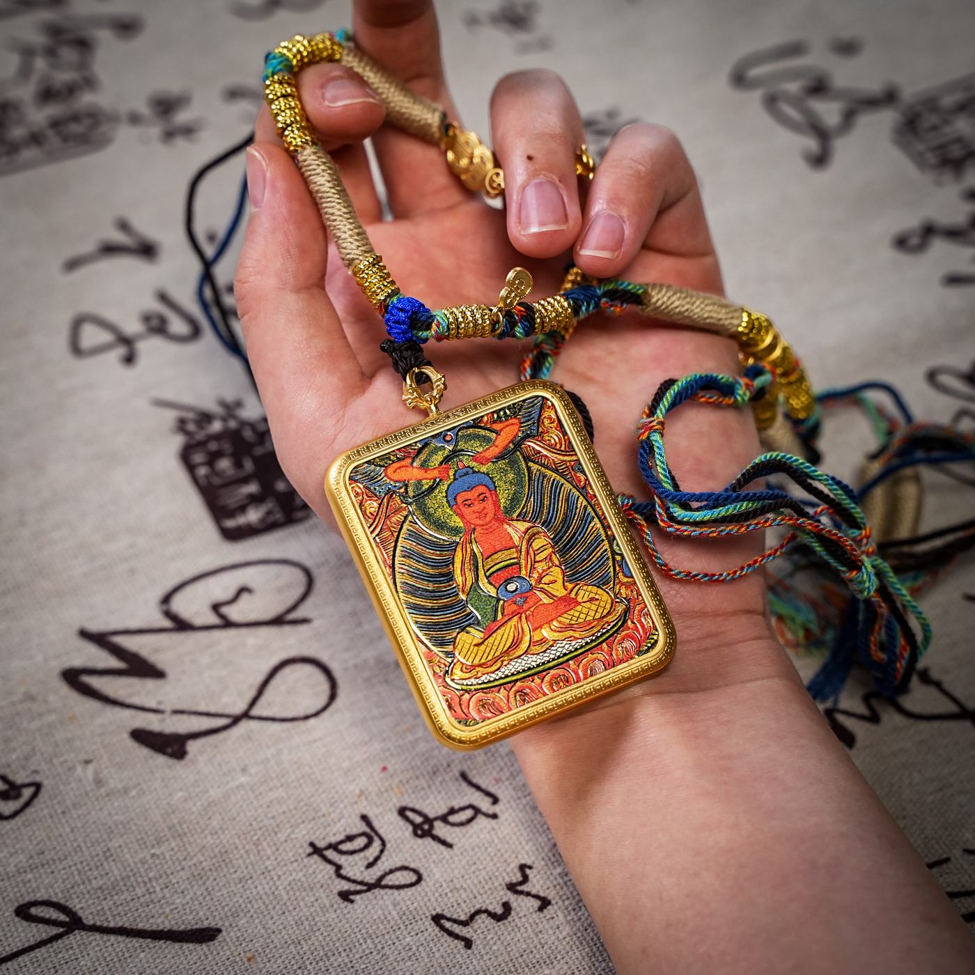 Kṣitigarbha thangka gau pendant